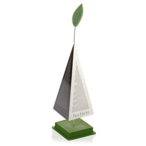 Tea Forte Tea Forte Icon Stainless Steel Loose Leaf Tea Infuser, Extra Fine Strainer with Silicone Leaf and Base