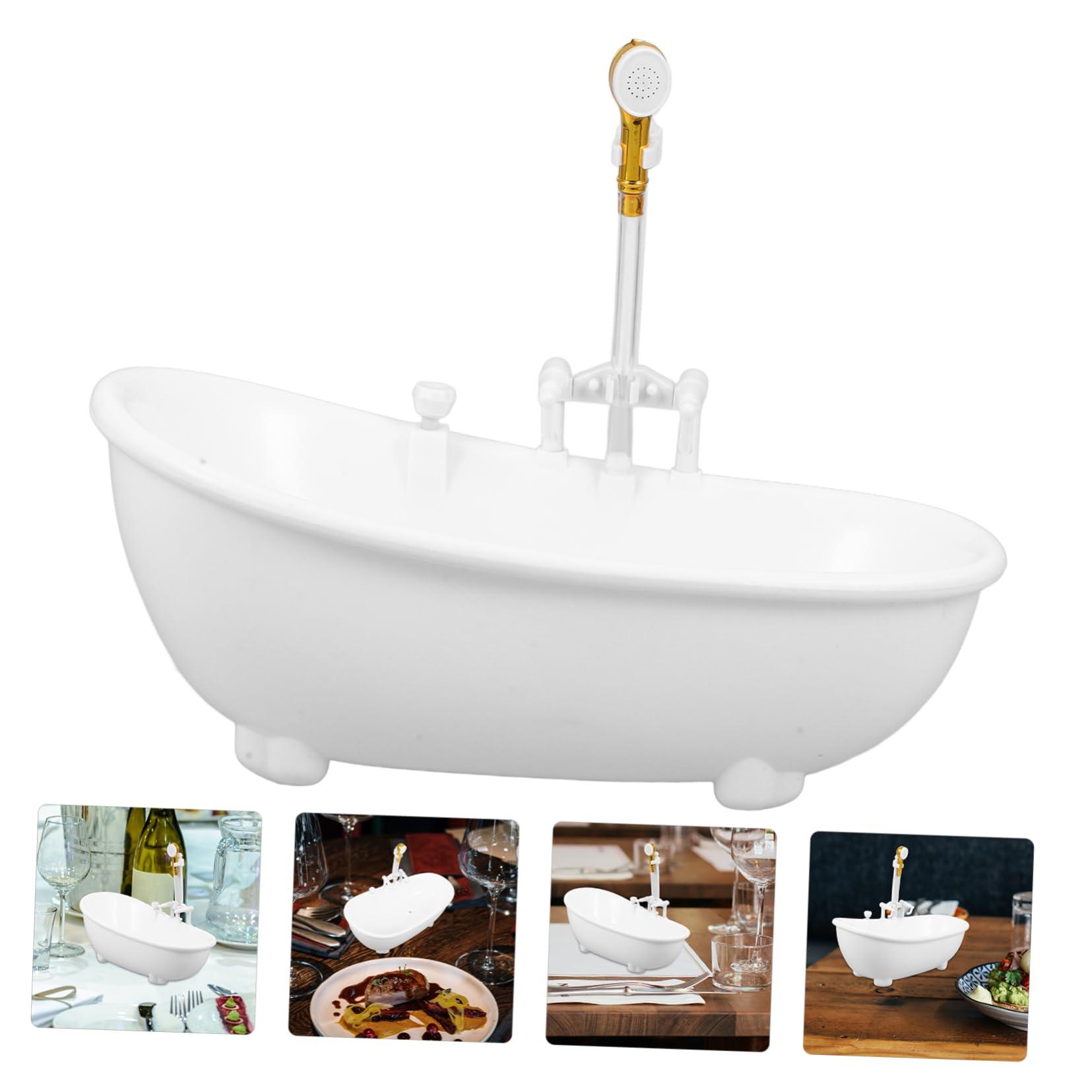 PRETYZOOM PRETYZOOM 2pcs Bathtub Cocktail Glass Tequila Cup Bathtub Shaped Container Creative Smoothie Cup Bar Drinks Container Cold Drink Cup Tubs Miniature Electric Bathtub Containers White Plastic