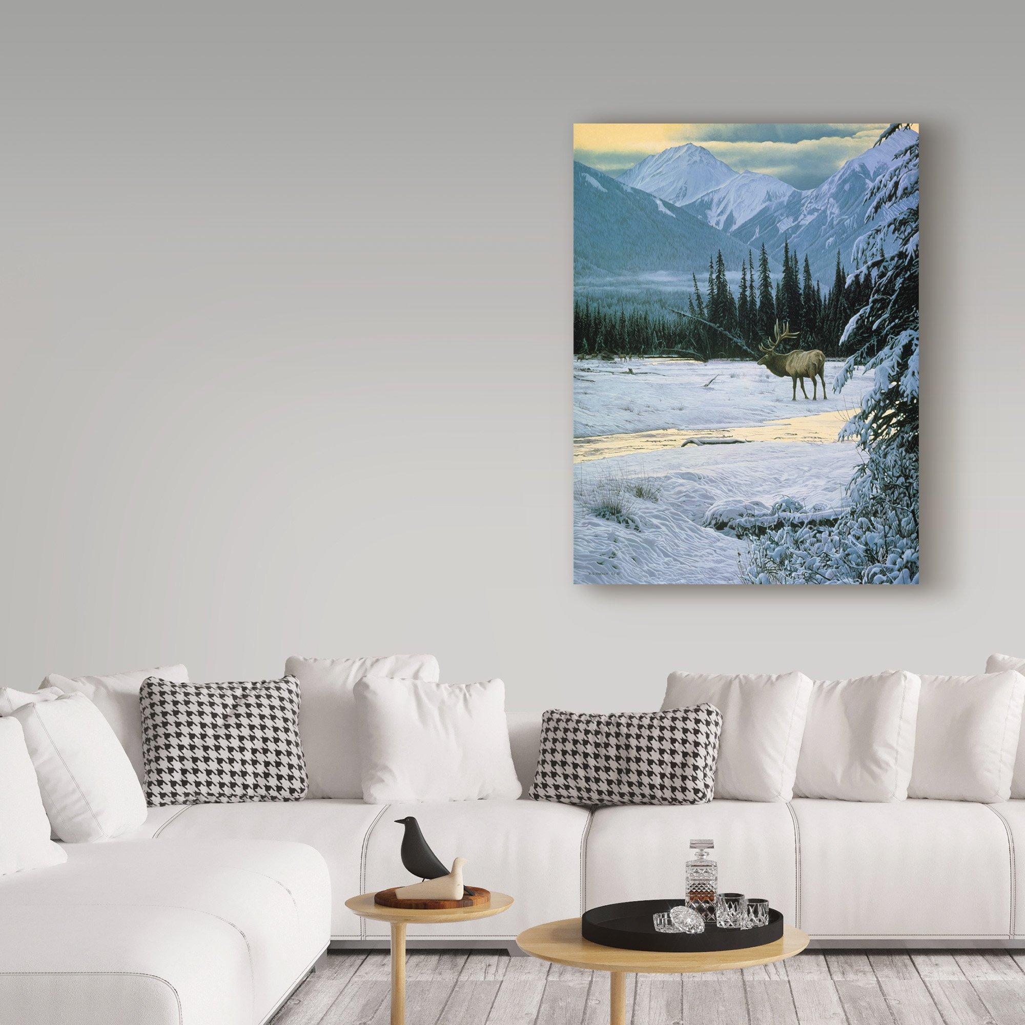 Trademark Fine Art Yellow Dawn American Elk by Ron Parker, 35x47-Inch