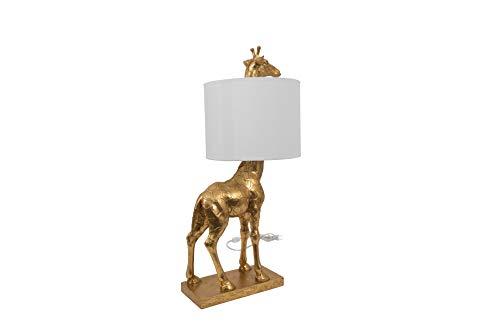 Creative Co-Op Creative Co-Op Gold Giraffe Lamp with Linen Shade