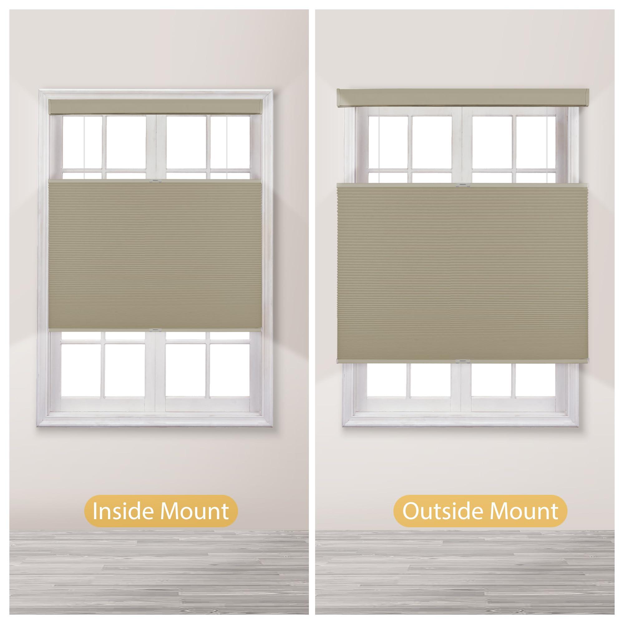 Sulugood Sulugood Top Down Bottom Up Cellular Shades Honeycomb Blinds Easy Install Blackout Cellular Blinds for Window.Beige.47 W x 56" H