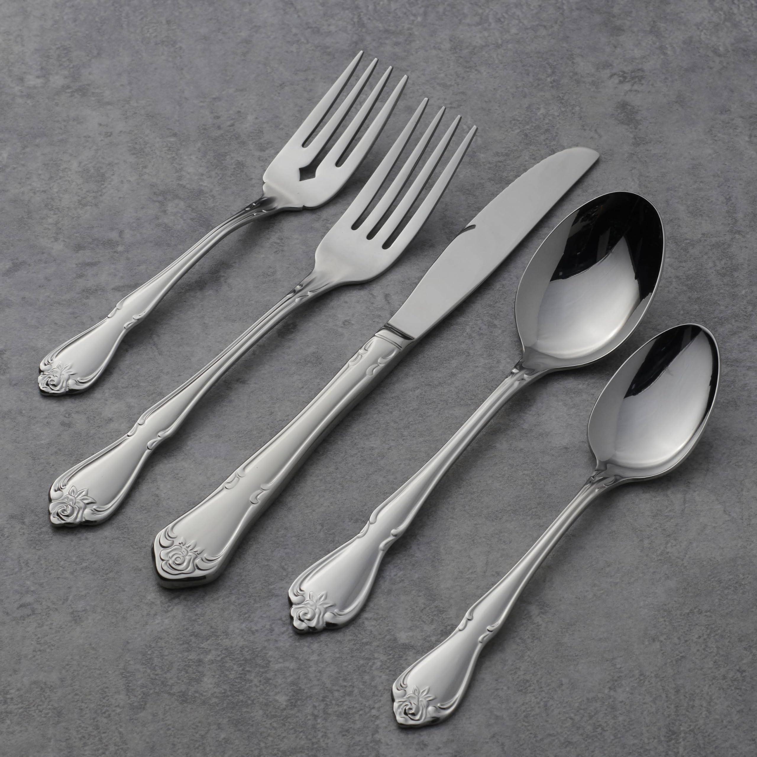 Oneida Oneida True Rose Dinner Forks, silver set of 4