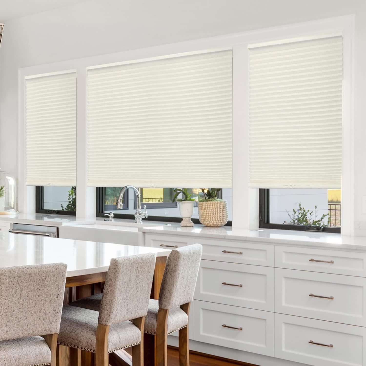 CHICOLOGY CHICOLOGY Cellular Shades, Window Blinds Cordless, Blinds for Windows, Window Shades for Home, Window Coverings, Cellular Blinds, Door Blinds, Light Filtering Montana Buttercream, 56.5" W X 84" H