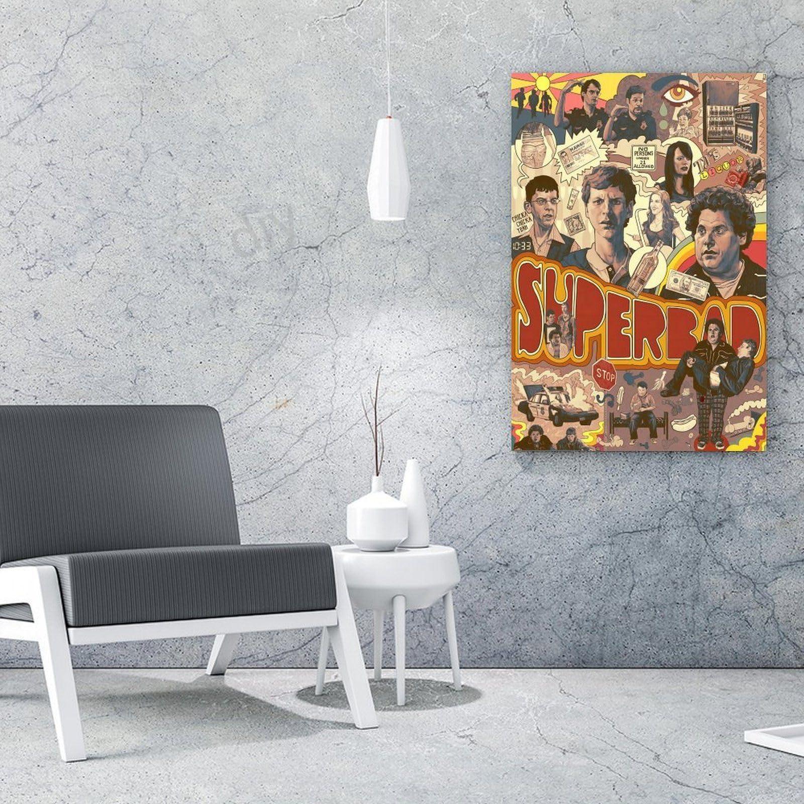 DSREWRDG DSREWRDG Superbad Movie Posters6 Canvas Painting Wall Art Poster for Bedroom Living Room Decor 8x10inch(20x26cm)