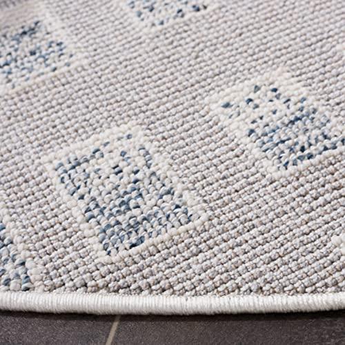 Safavieh SAFAVIEH Trends Collection Area Rug - 6'7" Round, Grey & Ivory, Modern Textured Design, Non-Shedding & Easy Care, Ideal for High Traffic Areas in Living Room, Bedroom (TRD122F)