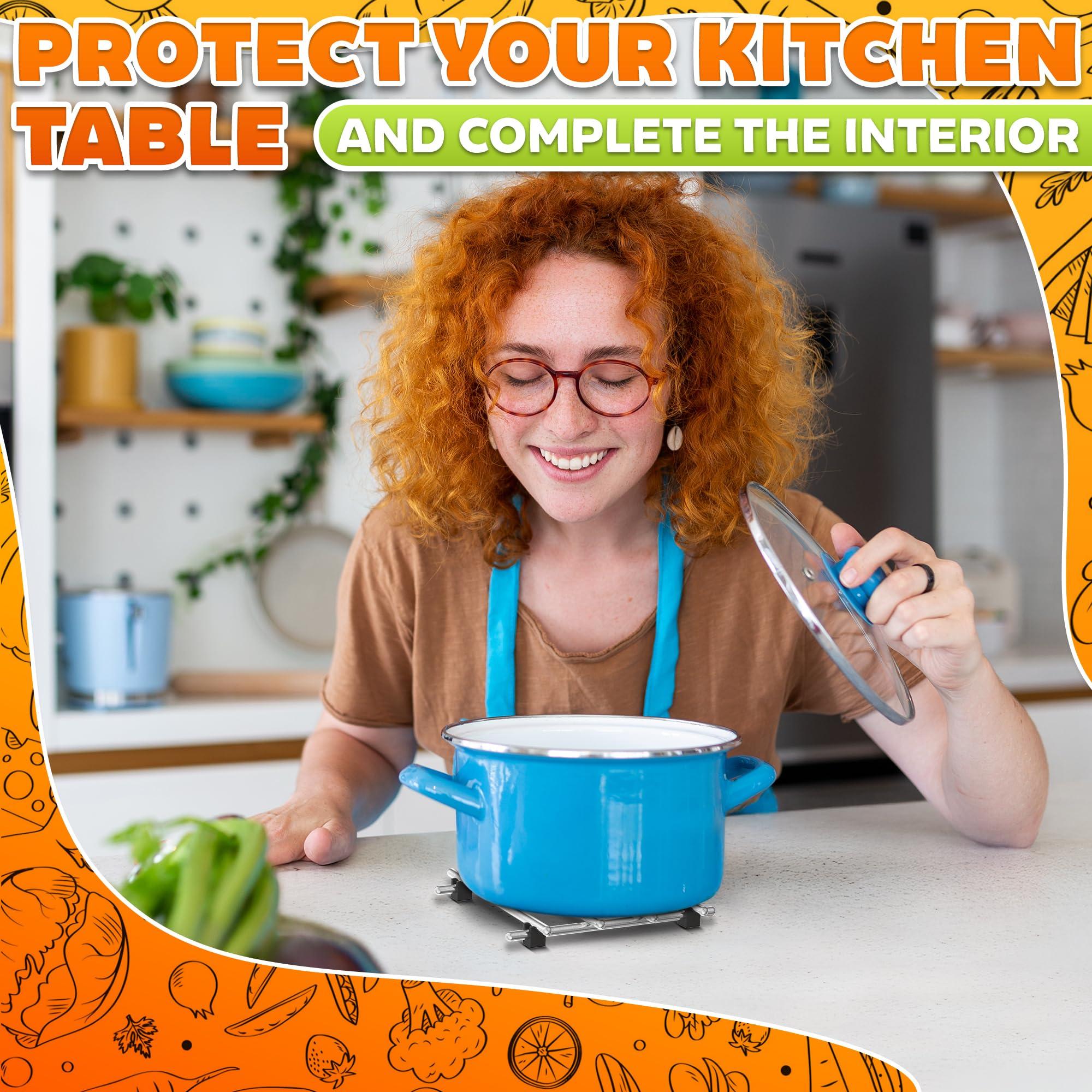 LEGLO Stainless Steel Trivet for Instant Pot - 2Pcs Stainless Steel Pot Trivets for Table Hot Pads for Kitchen Trivets for Hot Dishes - 7\" by 7\" Metal Cooling Racks Pans Set Pot and Pan Holder