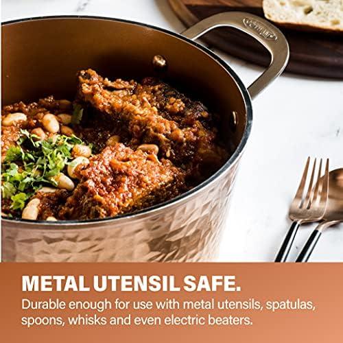 GOTHAM STEEL Gotham Steel Hammered Copper 10 Pc Pots and Pans Set Non Stick Cookware Set, Non Toxic Ceramic Cookware Set, Kitchen Cookware Sets with Induction Cookware, Pot and Pan Set, Oven/Dishwasher Safe