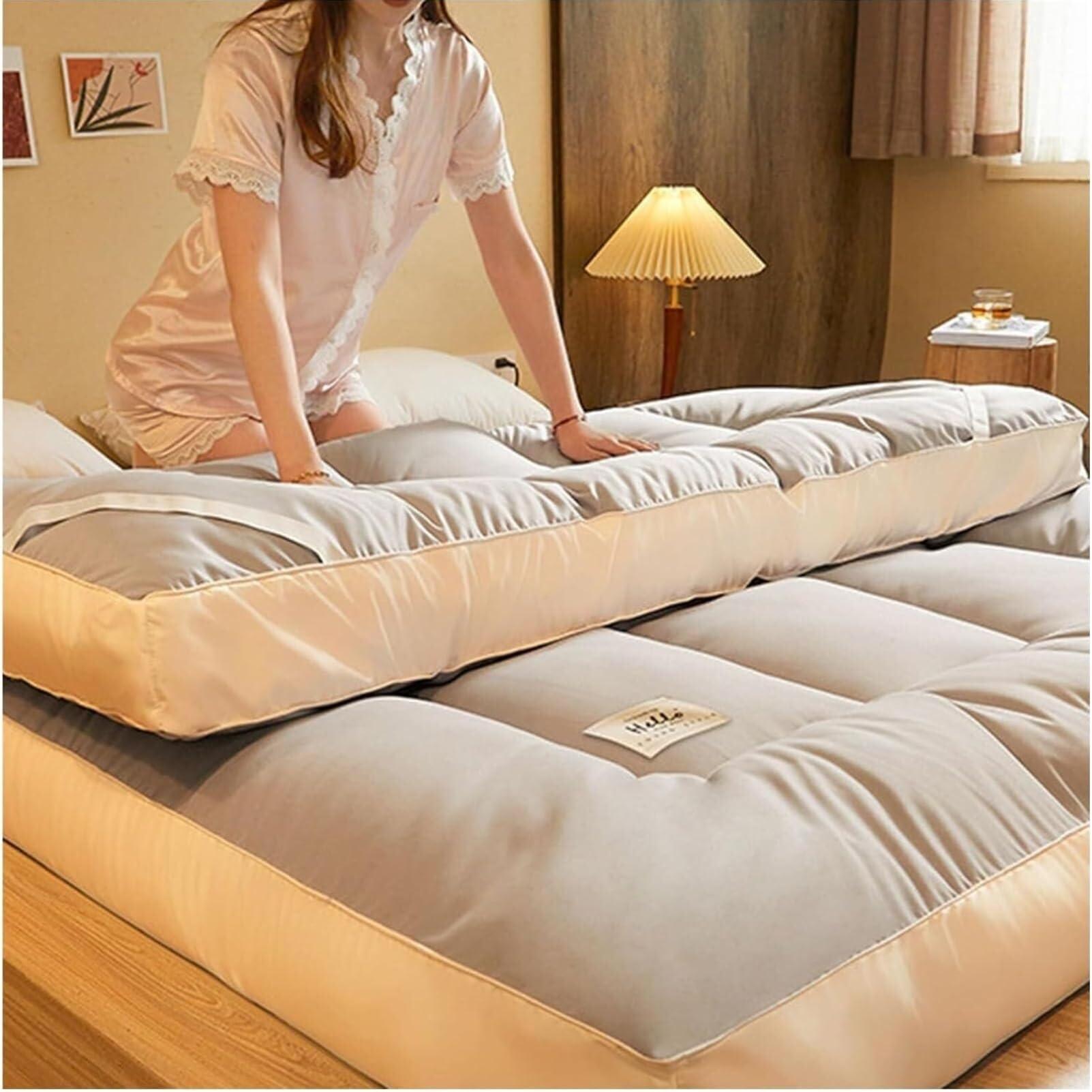 Generic Full Size futon Mattress, Foldable Japanese Floor Mattress, Soft and Fluffy Student Dormitory Sleeping mat, Camping mat, Guest Mattress, Yoga mat,