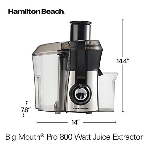 Hamilton Beach Hamilton Beach Juicer Machine, Big Mouth Large 3” Feed Chute for Whole Fruits and Vegetables, Easy to Clean, Centrifugal Extractor, BPA Free, 800W Motor, Silver