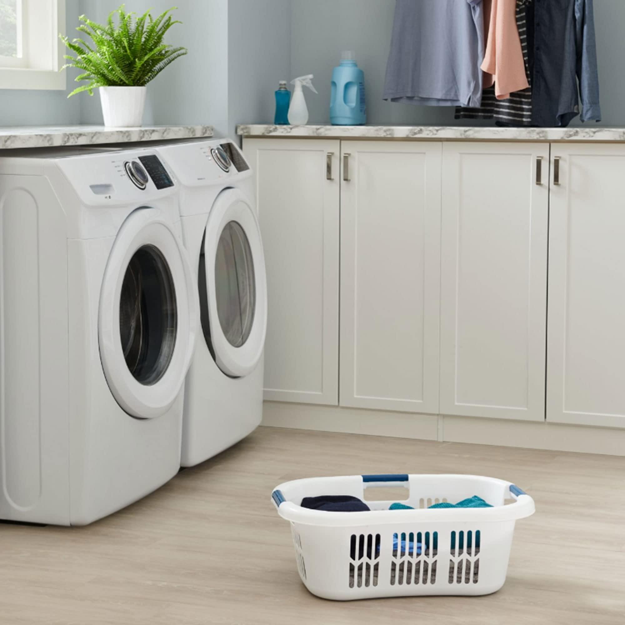 Rubbermaid Rubbermaid Laundry Basket, XL Hip-Hugger Basket, 2.1-Bushel, White, Laundry, Storage/Bathroom/Bedroom/Home Closet