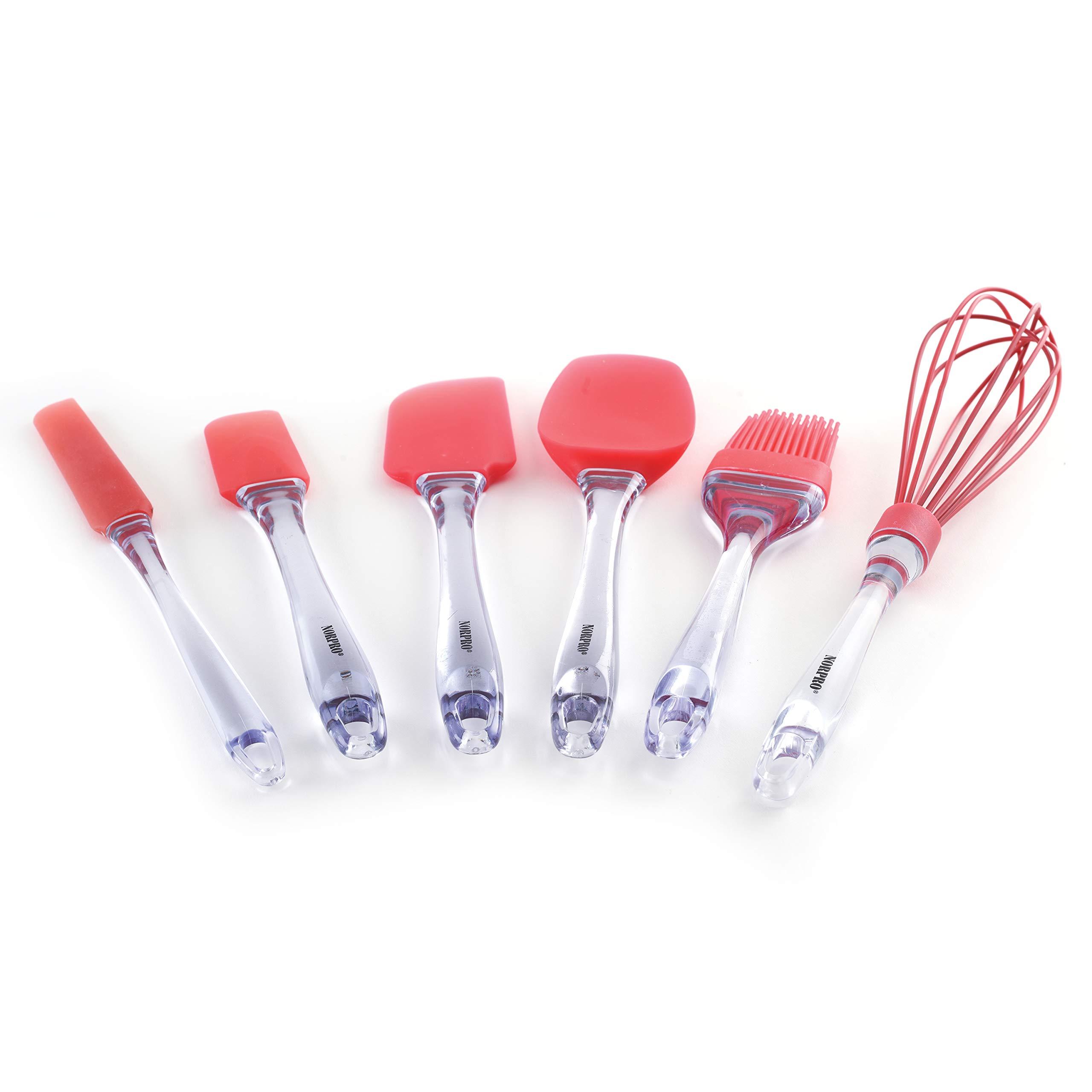 Norpro Norpro Silicone Jar/Icing Spatula, Red, 10.5in/26.5cm, As Shown