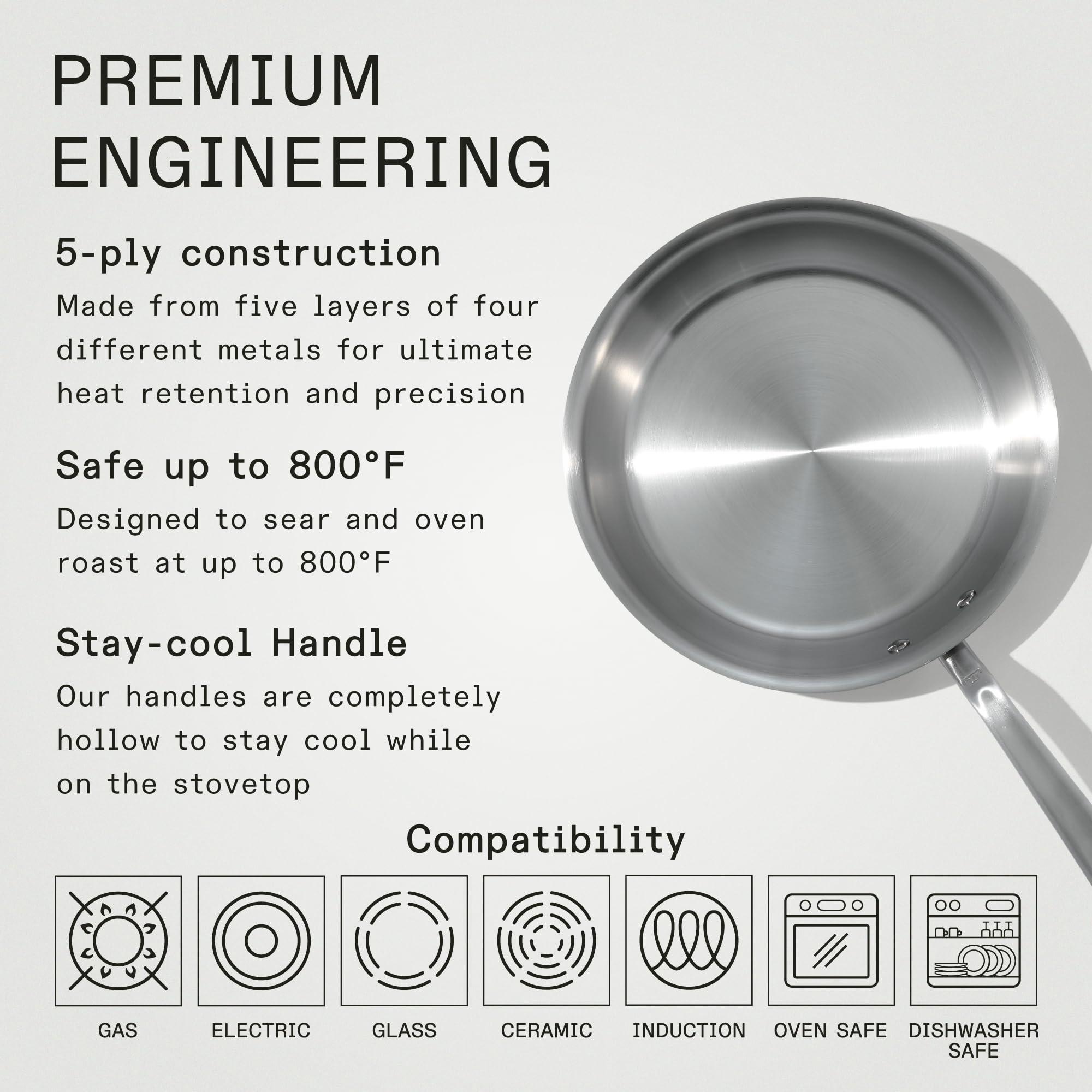 Made In Made In Cookware - 10-Inch Stainless Steel Frying Pan - 5 Ply Stainless Clad - Professional Cookware - Crafted in Italy - Induction Compatible