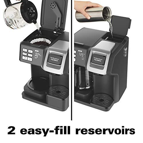 Hamilton Beach Hamilton Beach FlexBrew Trio 2-Way Coffee Maker, Compatible with K-Cup Pods or Grounds, Combo, Single Serve & Full 12c Pot, Permanent Gold-Tone Filter, Black & Silver