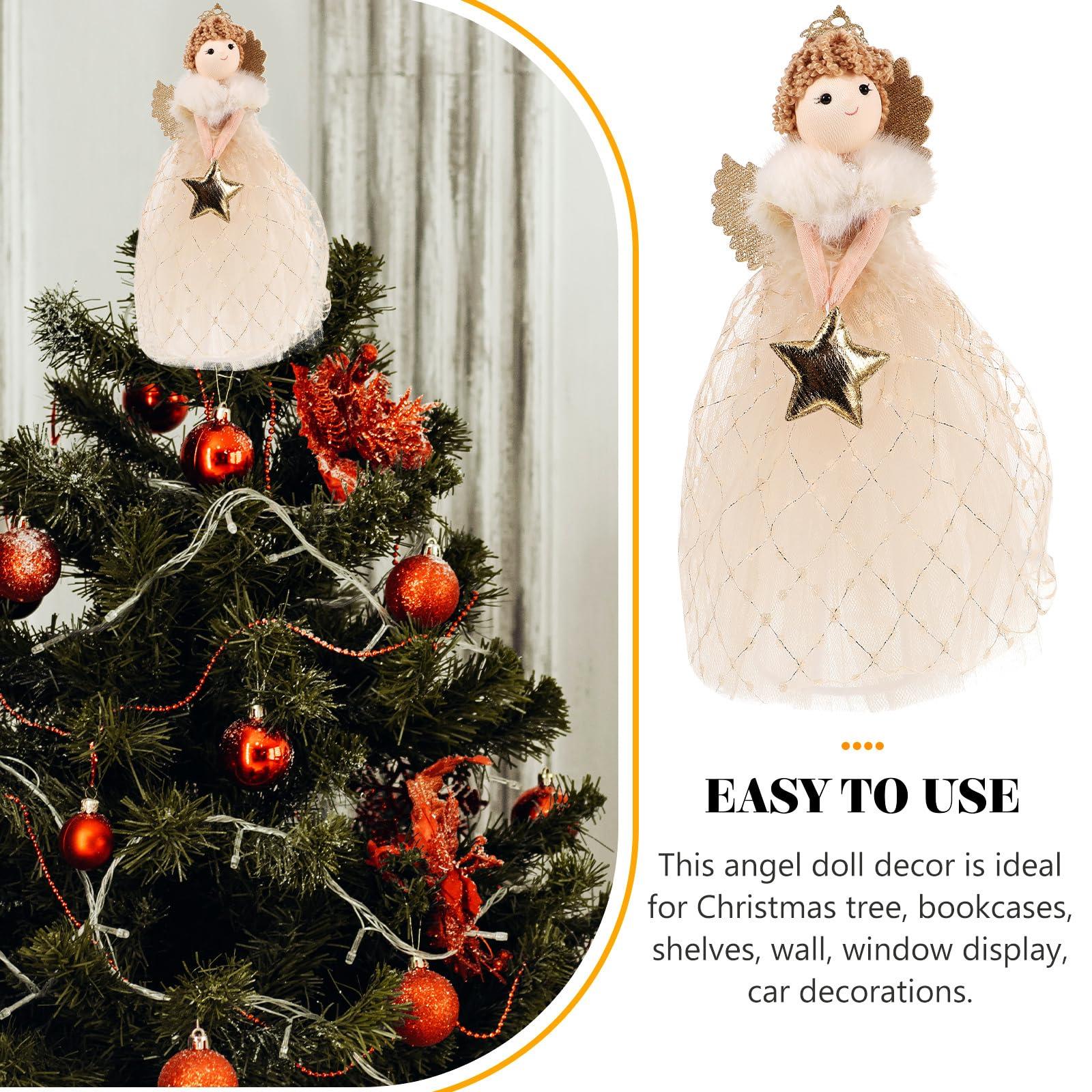 VANZACK VANZACK Christmas Tree Topper Angel Figurine Tree Topper Angel Xmas Tree Topper Ornaments Christmas Treetop Decor for Christmas Table Holiday Shopping Mall Decor