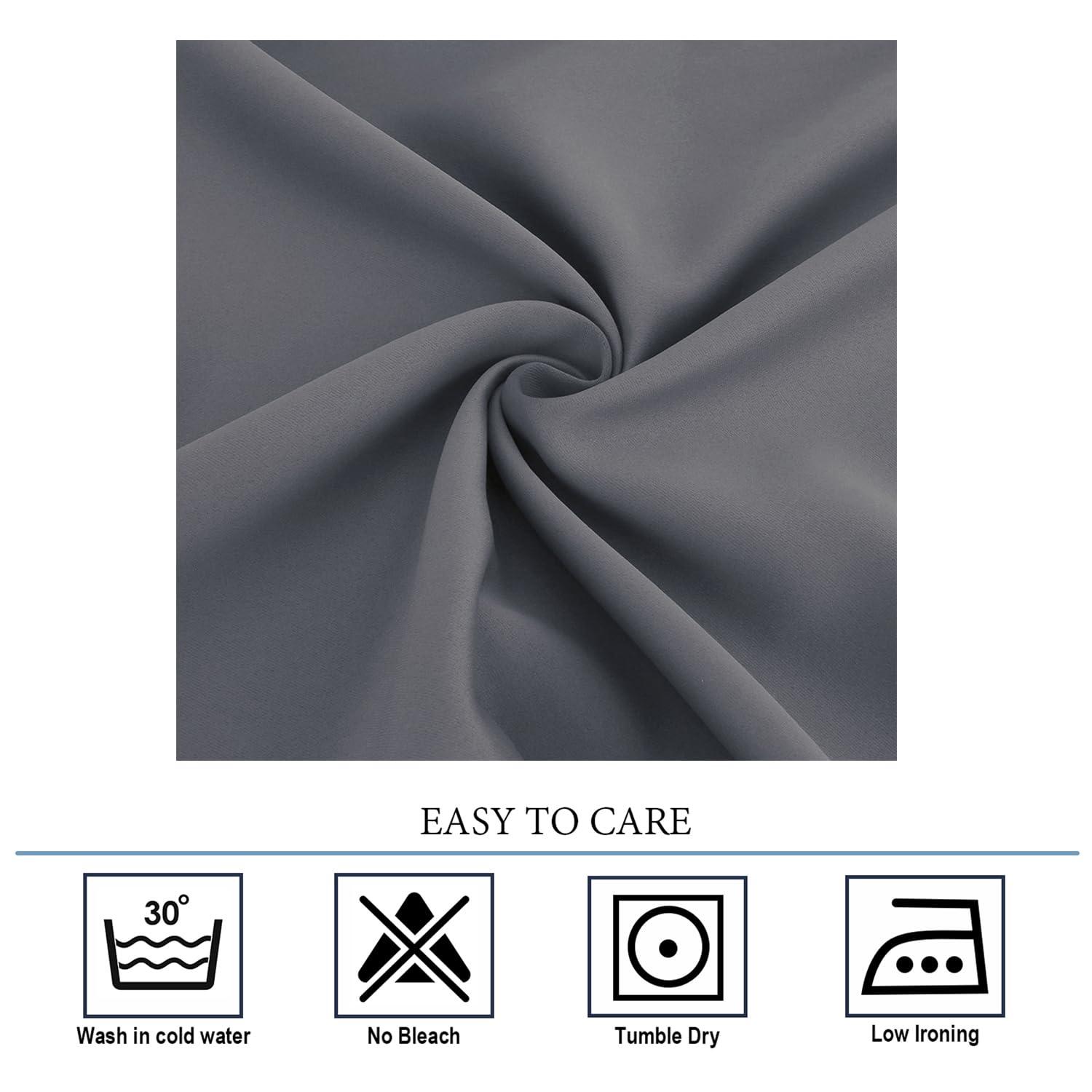 Diraysid Diraysid Dark Gray Blackout Curtains for Bedroom and Living Room Thermal Insulated Room Darkening Curtains Drapes, 42 x 63, 2 Panels