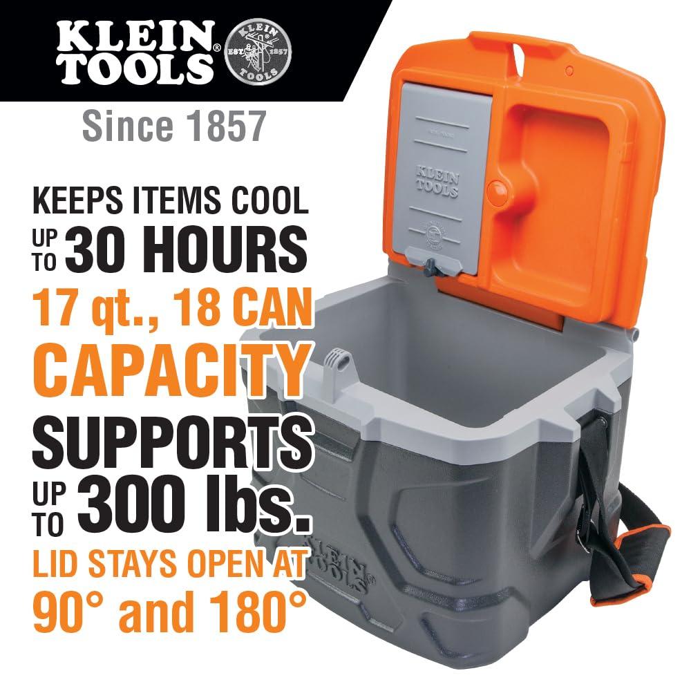 Klein Tools Klein Tools 80068 Cooler with Tumbler Kit with a 17-Quart Hard Cooler, 20-ounce Tumbler, and Bottle Opener, 3-Piece