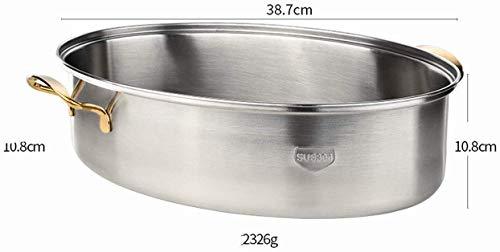 Panduo Picnic Bag Sooiy Kitchen Stainless Steel Multi-Function Steamed Fish Pot Large Household Water Long Oval Steamers 1 Layer 304 Stainless Steel 38 cm Electric Steamers