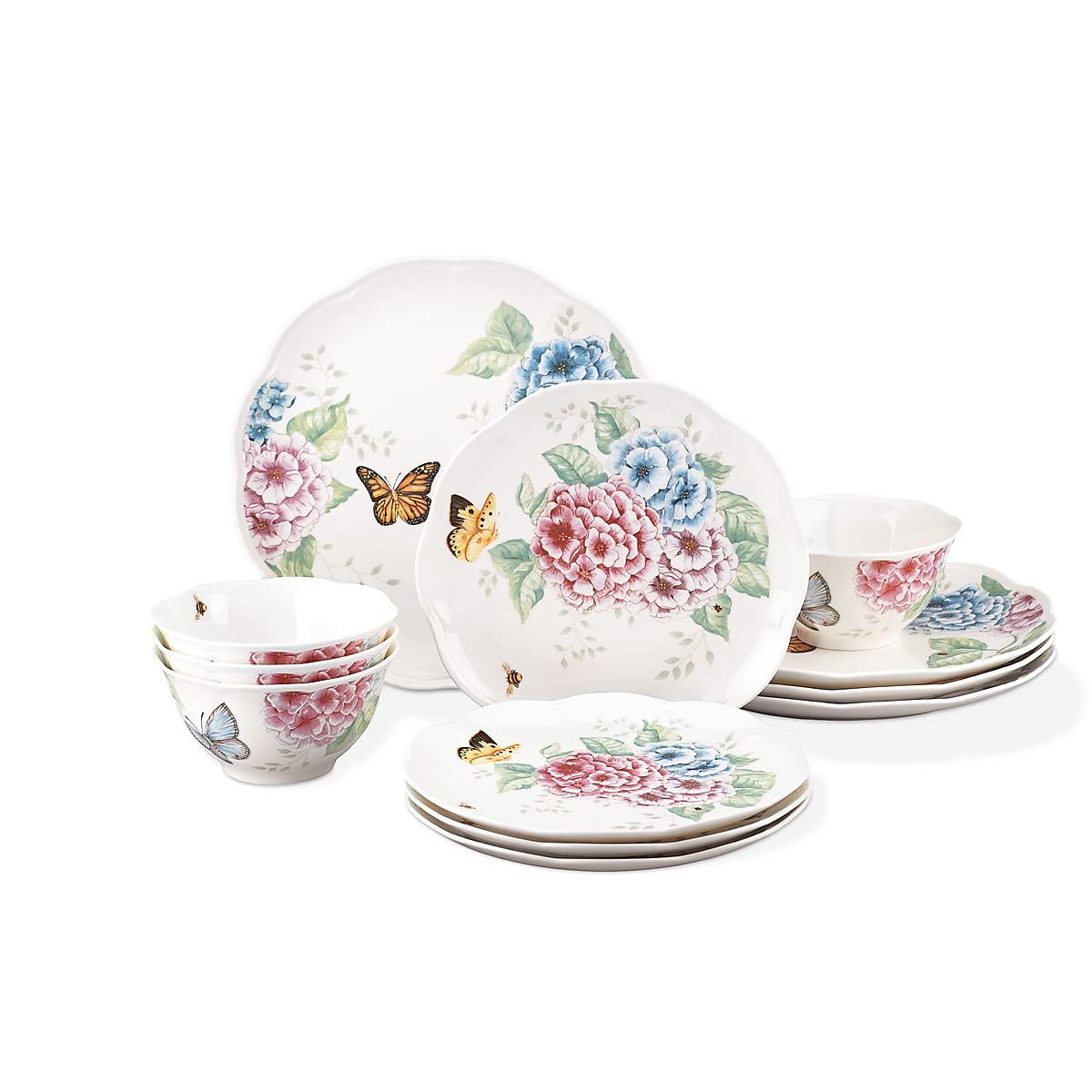 Lenox Lenox Butterfly Meadow Hydrangea 12Pc Set and 6-Piece Tidbit Plate Set