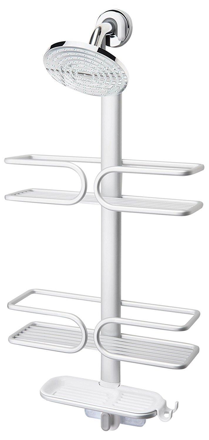 OXO OXO Good Grips 3 Tier Aluminum Shower Caddy and OXO Good Grips Stainless Steel Squeegee
