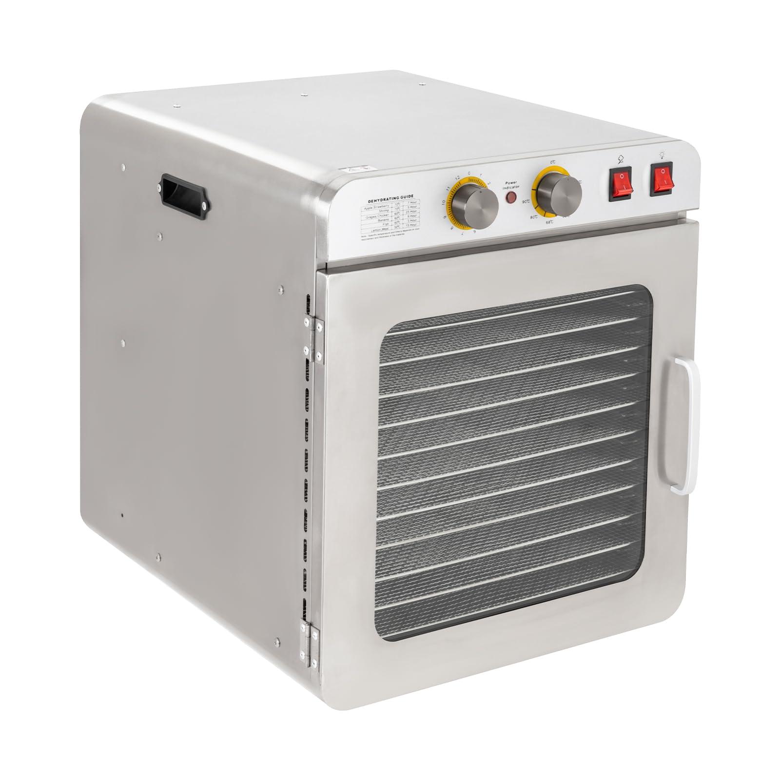 Gdrasuya10 Commercial Food Dehydrator 12-Tray Fruit and Meat Dehydrator Stainless Steel Beef Jerky Dryer, 900W Food Dried Fruit Machine Temperature and Time Adjustable, Electric Dehydrator for Fruit and Veggies