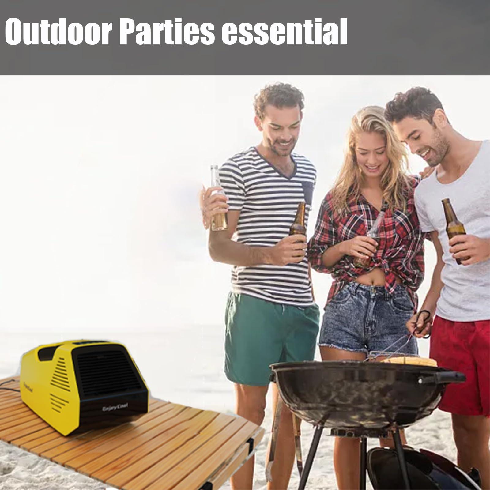 MOSSANTFUL Portable Air Conditioners Tent Air Conditioner Camping Air Conditioner Fast Cooling Portable Ac for Camping Portable Air Conditioner Camping Portable Ac for Truck Outdoor/Rvs/Fishing Or Pet yellow