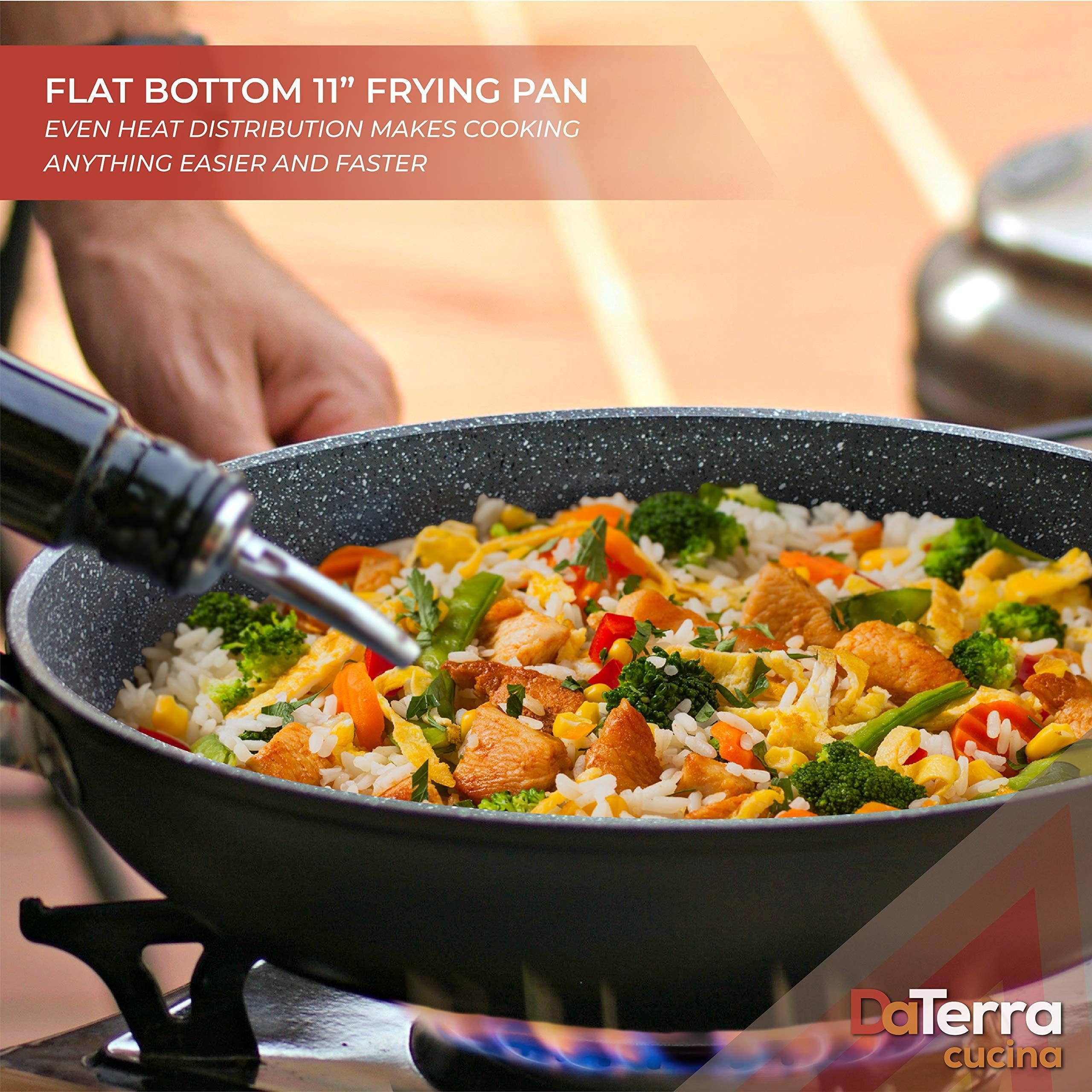 DaTerra Cucina DaTerra Cucina 11 Nonstick Frying Pan w/Lid | Made in Italy | PTFE, Cadmium, Lead and PFOA free proprietary nontoxic ceramic coating