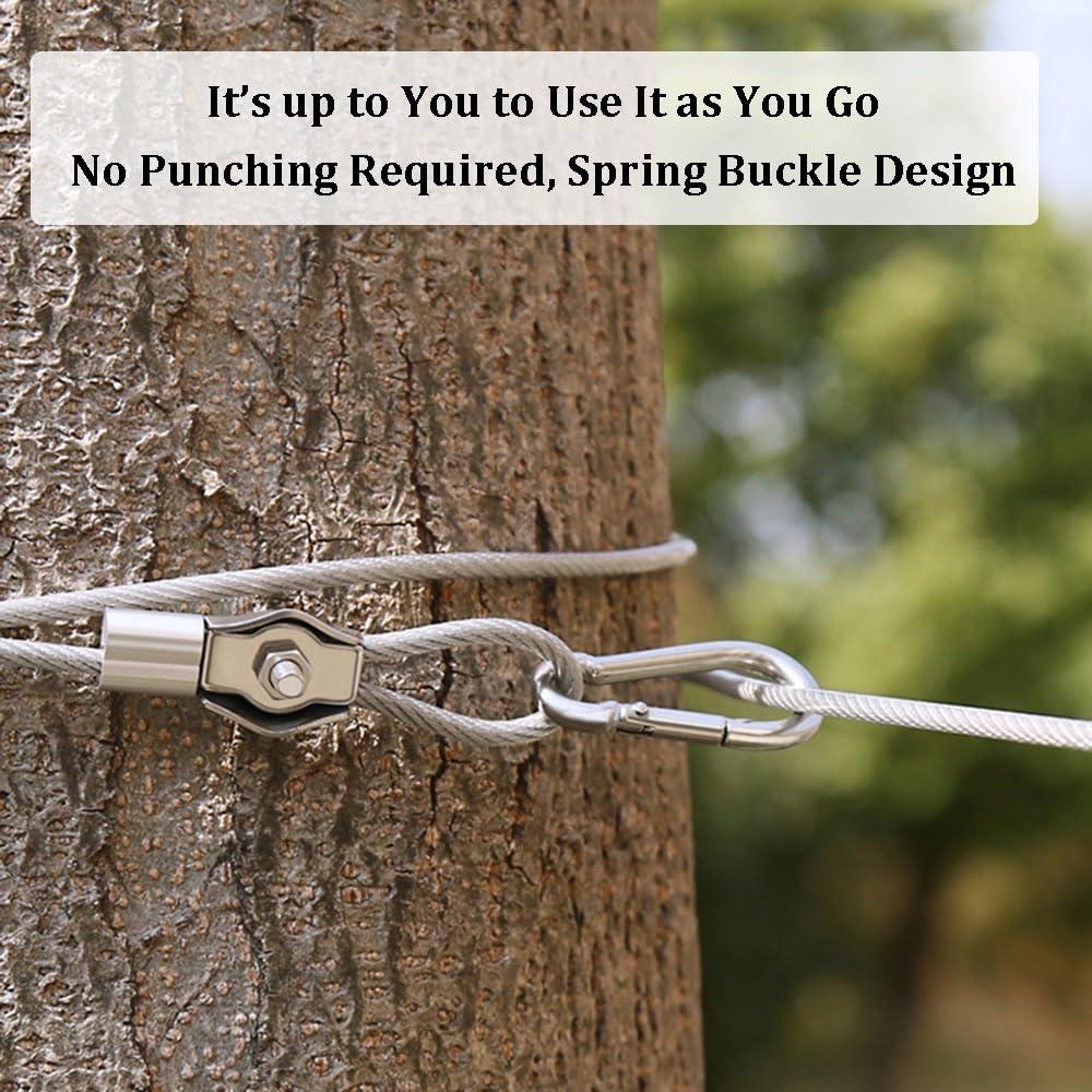 WIGING Stainless Steel Wire Rope, Garden Climbing Plants Suspension Wire Rope with 5 Clamps, 2 Snaps, 1 Wrench for Outdoor Craft Curtains Fence(4m/13.12ft)