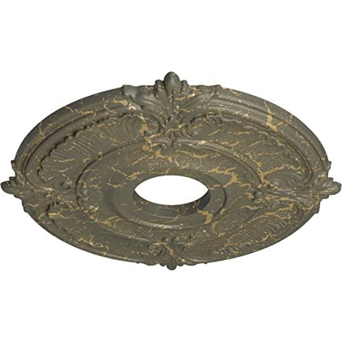 Ekena Millwork Ekena Millwork CM18ATWHC Attica Ceiling Medallion, 18\"OD x 4\"ID x 5/8\"P (Fits Canopies up to 5\"), Hand-Painted Witch Hazel Crackle
