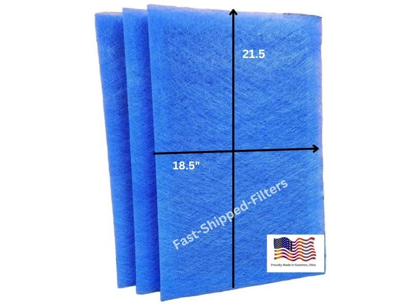 FAST SHIPPED FILTERS Fast-Shipped-Filters 3 Pack 20x24 Replacement Filter Pads Compatible with AirRanger Air Cleaner 20x24 Refill Blue