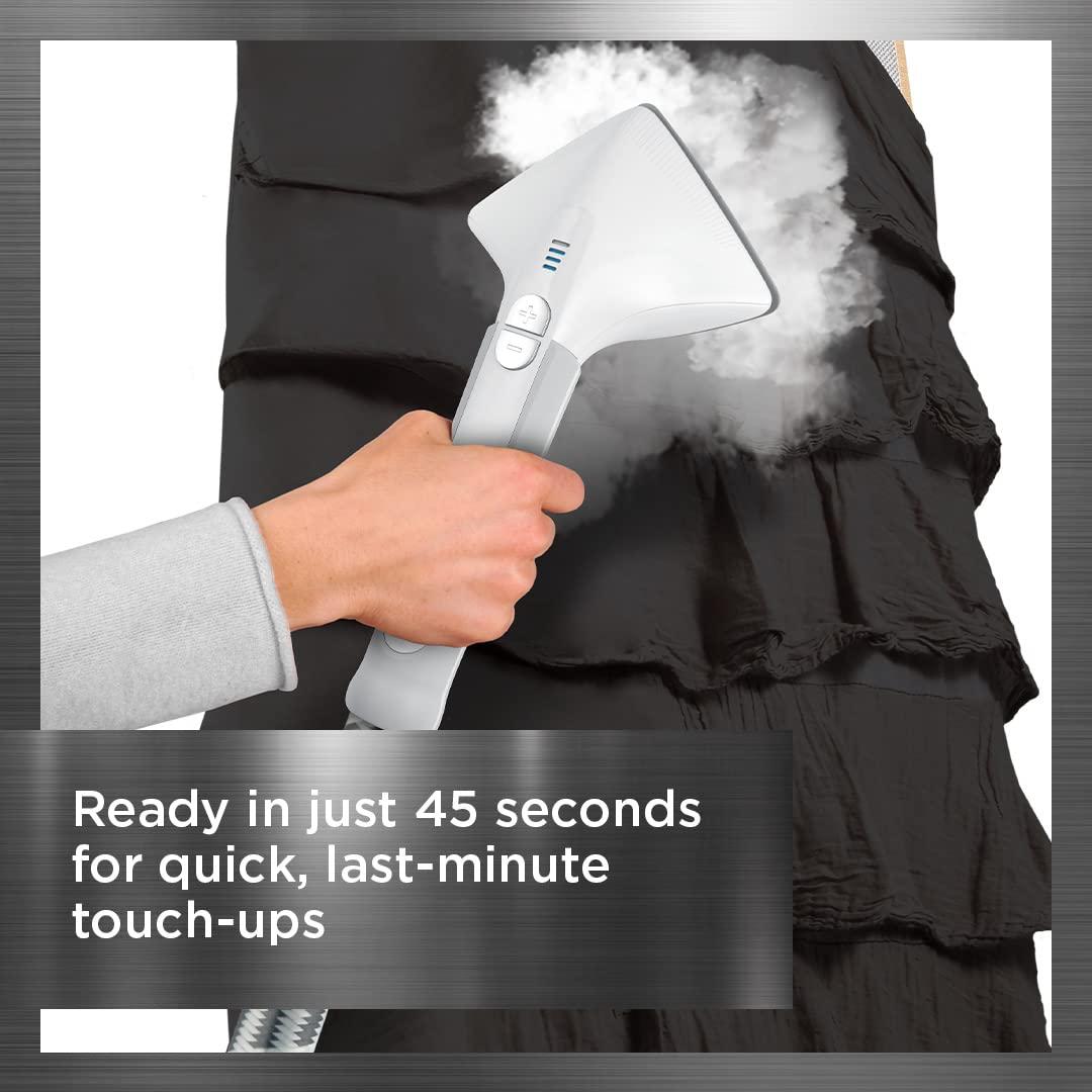 Rowenta Rowenta, Steamer for Clothes, Professional Full Size Steamer with Screen, 65 Inches, 1.3 Liter Capacity, 1700 Watts, Ironing, Clothes Steamer, White Garment Steamer, IS8440