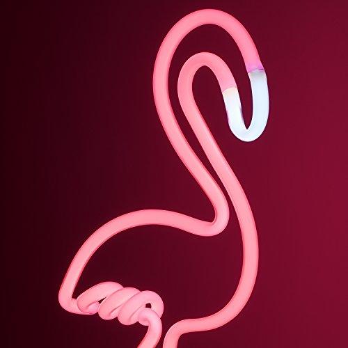 Amped & Co Amped & Co - Flamingo Neon Desk Light, 17\" x 6.7\" - Flamingo Party Decorations, Pink Neon Signs Decorations - Flamingo lamp, Pink LED sign, Flamingo light
