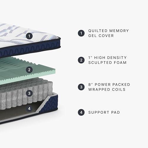 Signature Design by Ashley Signature Design by Ashley Full Size Stack 12 Inch Hybrid Medium Plush Cooling Gel Infused Memory Foam Mattress for Pressure Relief