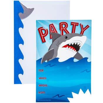 onlinepartycenter Shark Party Invitations Birthday Party Supplies Kids Party