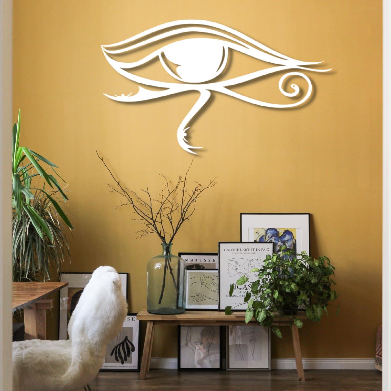 Fayholy Fayholy Metal Wall Decor, Eye of Horus Metal Wall Art, Metal Eye Decoration, Metal Wall Art, Home Living Room Decoration, Wall Hangings, Housewarming Gift (Black, 30"x18"/75x44cm)