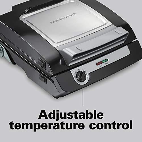 Hamilton Beach Hamilton Beach 3-in-1 Indoor Grill and Electric Griddle Combo and Bacon Cooker, Opens 180 Degrees to Double Cooking Space, Removable Nonstick Grids, (25600)