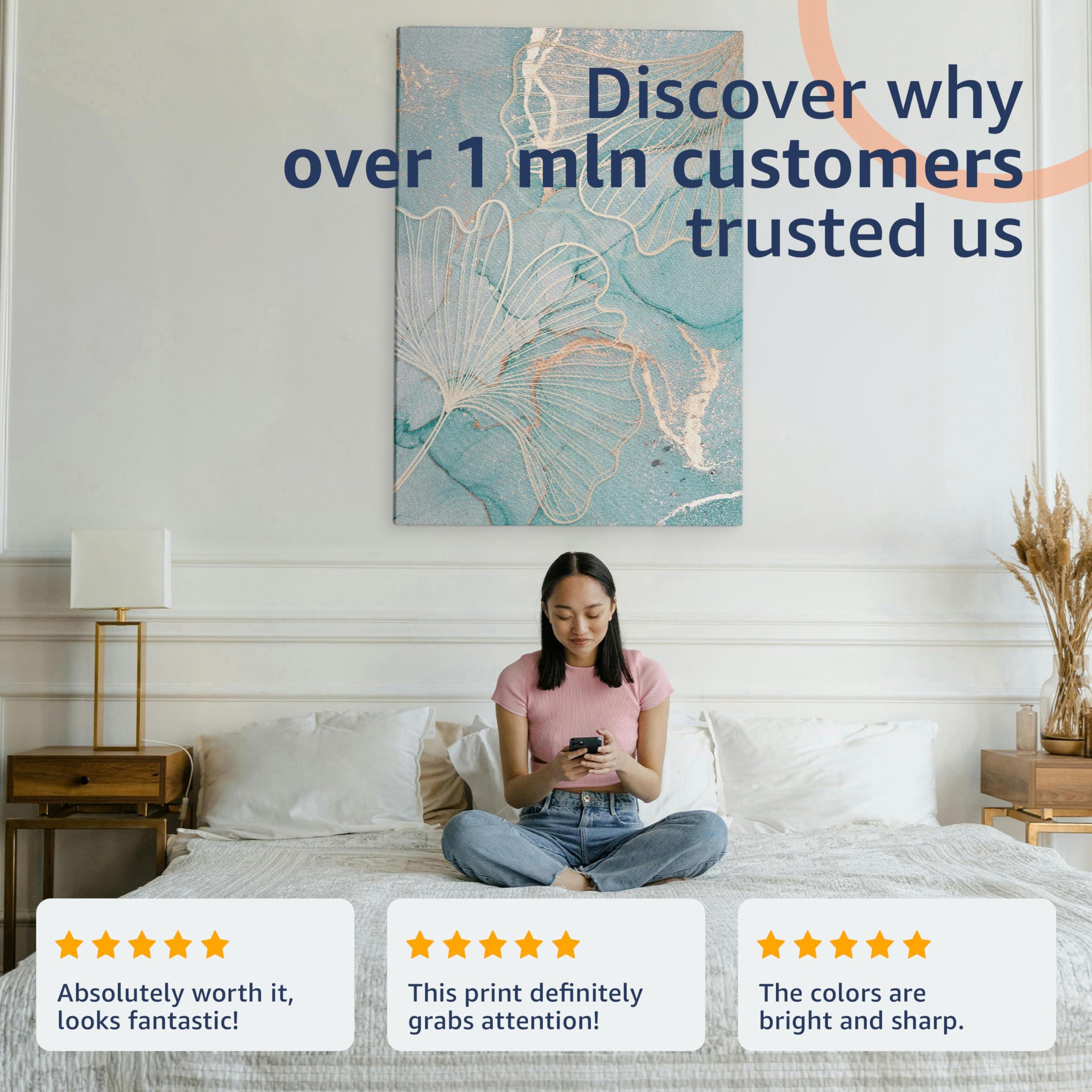 artgeist artgeist Canvas Wall Art Print Window View 24x16 in - 1pcs Home Decor Framed Stretched Picture Photo Painting Artwork Image - Mountains Nature Landscape c-C-0379-b-a