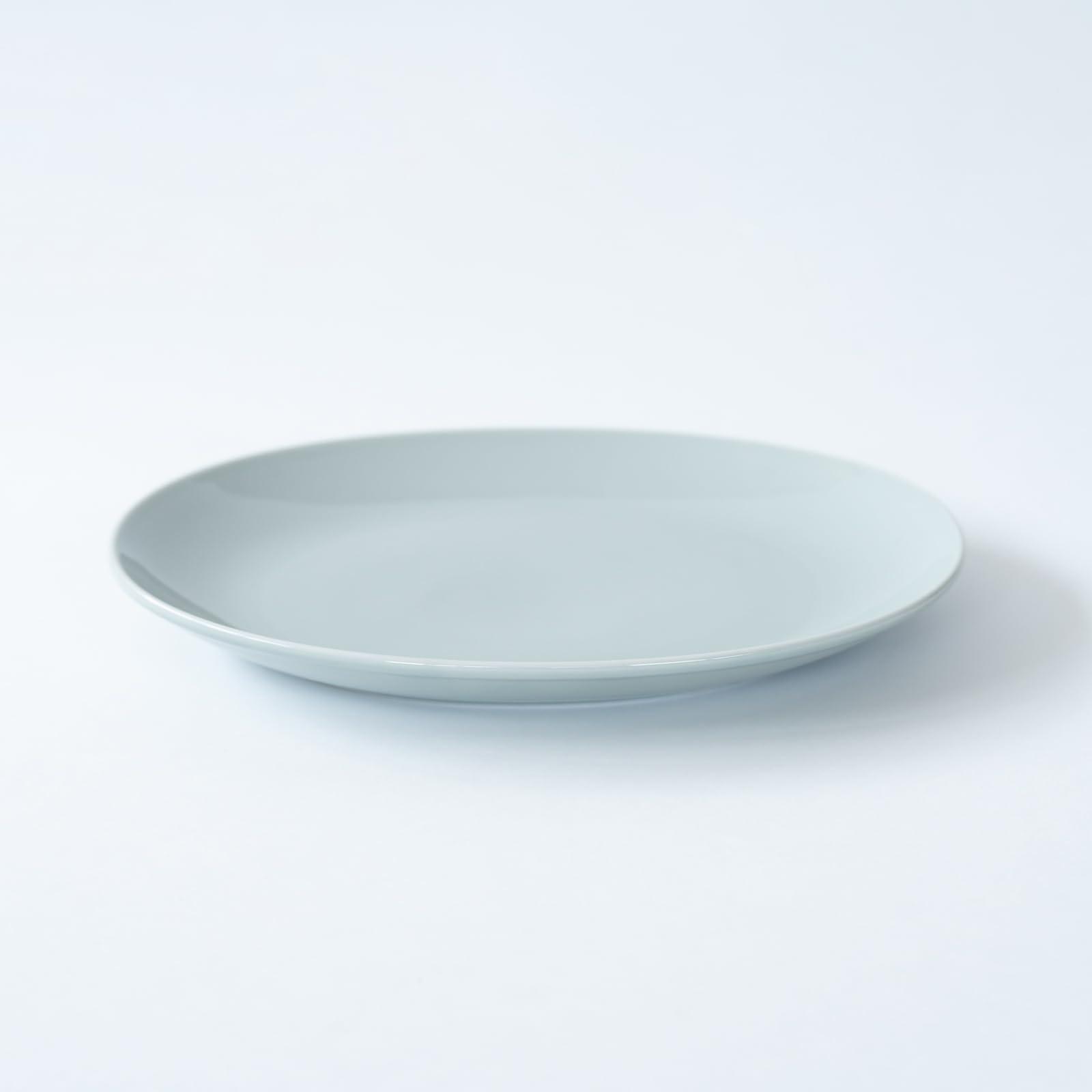 (Saikaitoki) (Saikaitoki) Saikai Pottery 13219 Hasamiyaki Common Plate Plate, Oval Gray, Diameter 10.6 inches (27 cm), Microwave and Dishwasher Safe, Made in Japan