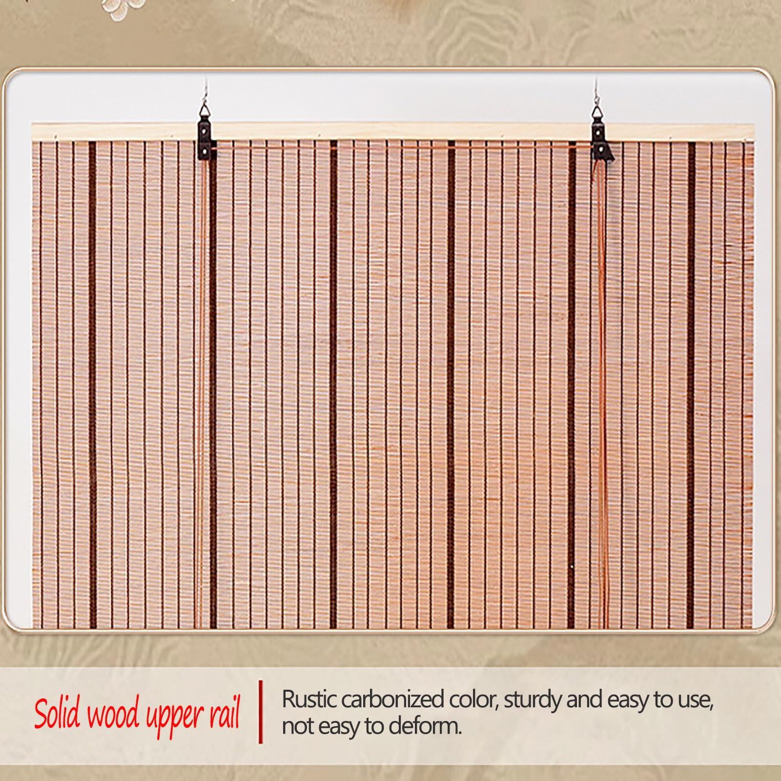 APCHJOJ Bamboo Blinds, Bamboo Roller Blinds for Windows, Light Filtering Hanging Blinds, Privacy Screens, Bamboo Blinds for Patio Indoor/Outdoor Porch