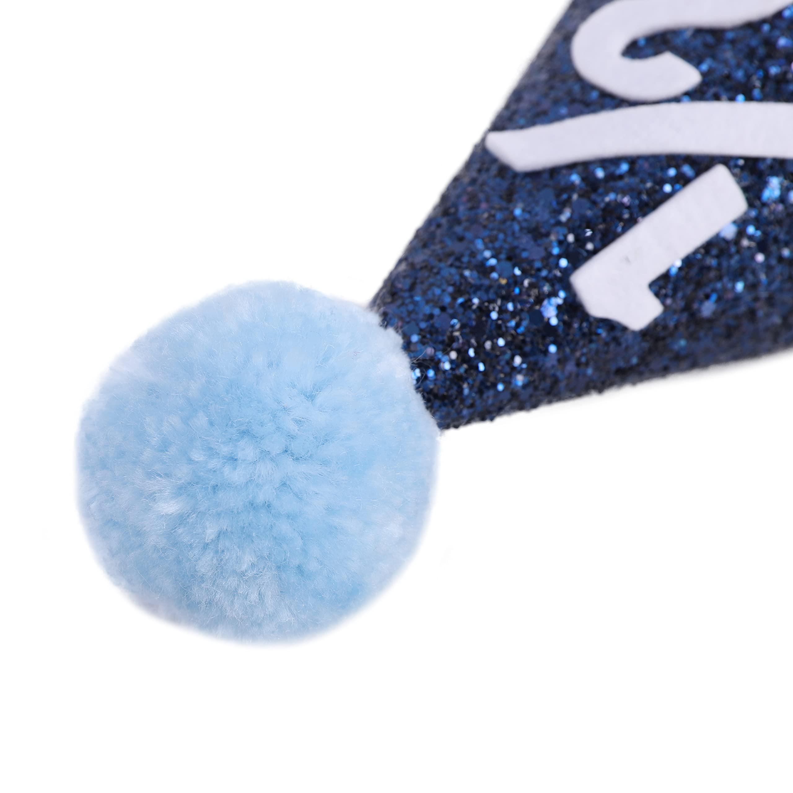 WAOUH WAOUH Blue Party Half Birthday Baby Boy Party Hat - Boy 1/2 Birthday Mini Glitter Blue Party Hat - photo props(LAN SE 1/2 SUI)