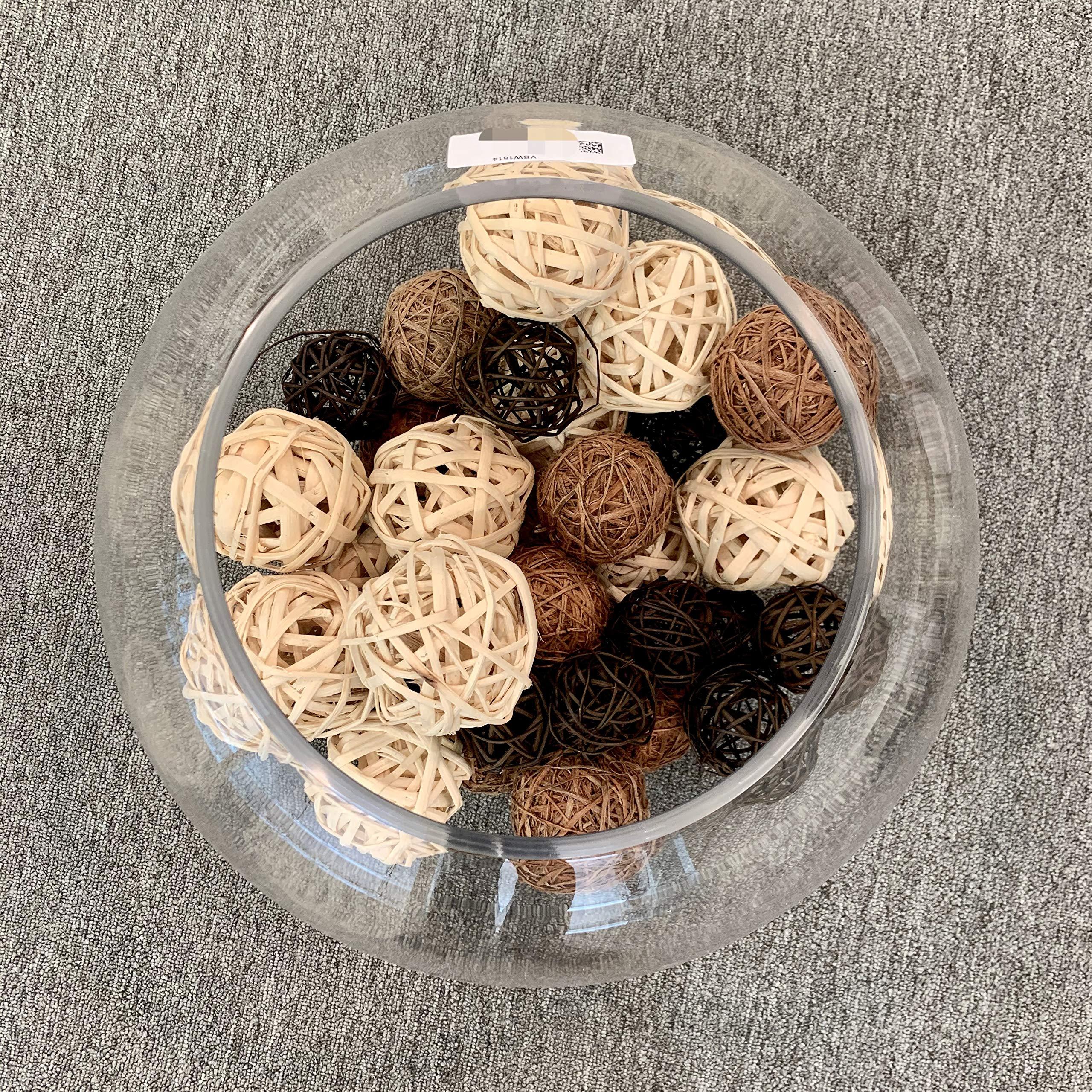 WGVI WGV Large Bowl Glass Vase, Diameter 16", Height 14", (Multiple Sizes Choices) Clear Huge Round Bubble Vase Jar, Floral Planter Terrarium for Wedding Event Home Decor, 1 Piece (VBW1614)