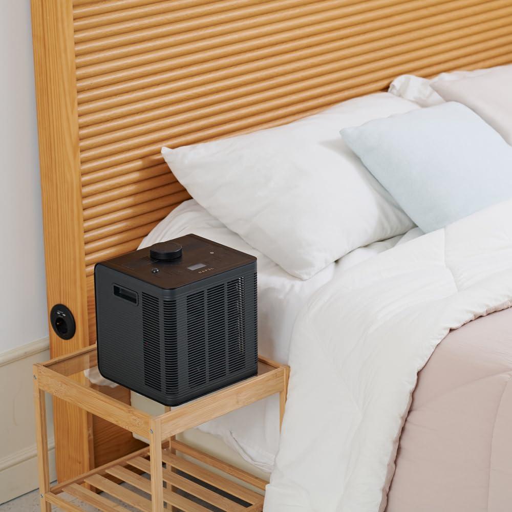 ZIOSTAND HAPEL Sleep Care Cooling & Heating Mattress Pad with Air Filtration & UV Technology 4 Season Use Energy Efficient Ideal for Comfortable Sleep Fits Single - Black