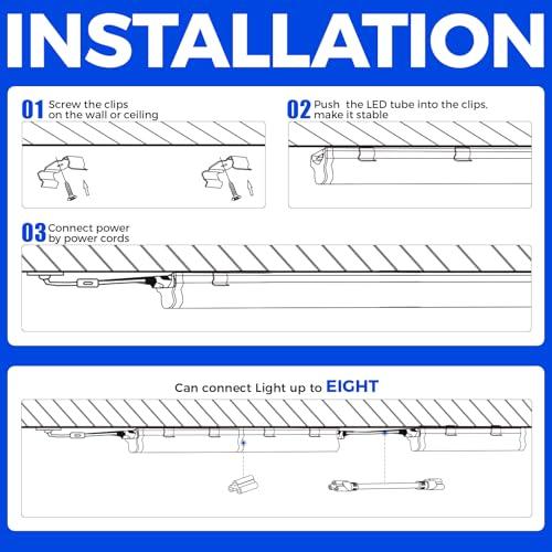 Barrina Barrina UV LED Blacklight Bar, 22W 4ft, T5 Integrated Bulb, Black Light Fixture for Blacklight Poster, Halloween Decorations and Christmas Party, Fun Atmosphere with Built-in on, Off Switch (4-Pack)