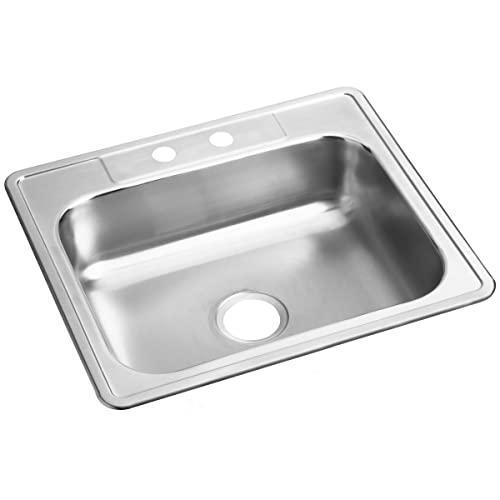 Elkay Elkay D125222 22 Gauge Stainless Steel Single Bowl Top Mount Kitchen Sink, 25 x 22 x 6.5625"
