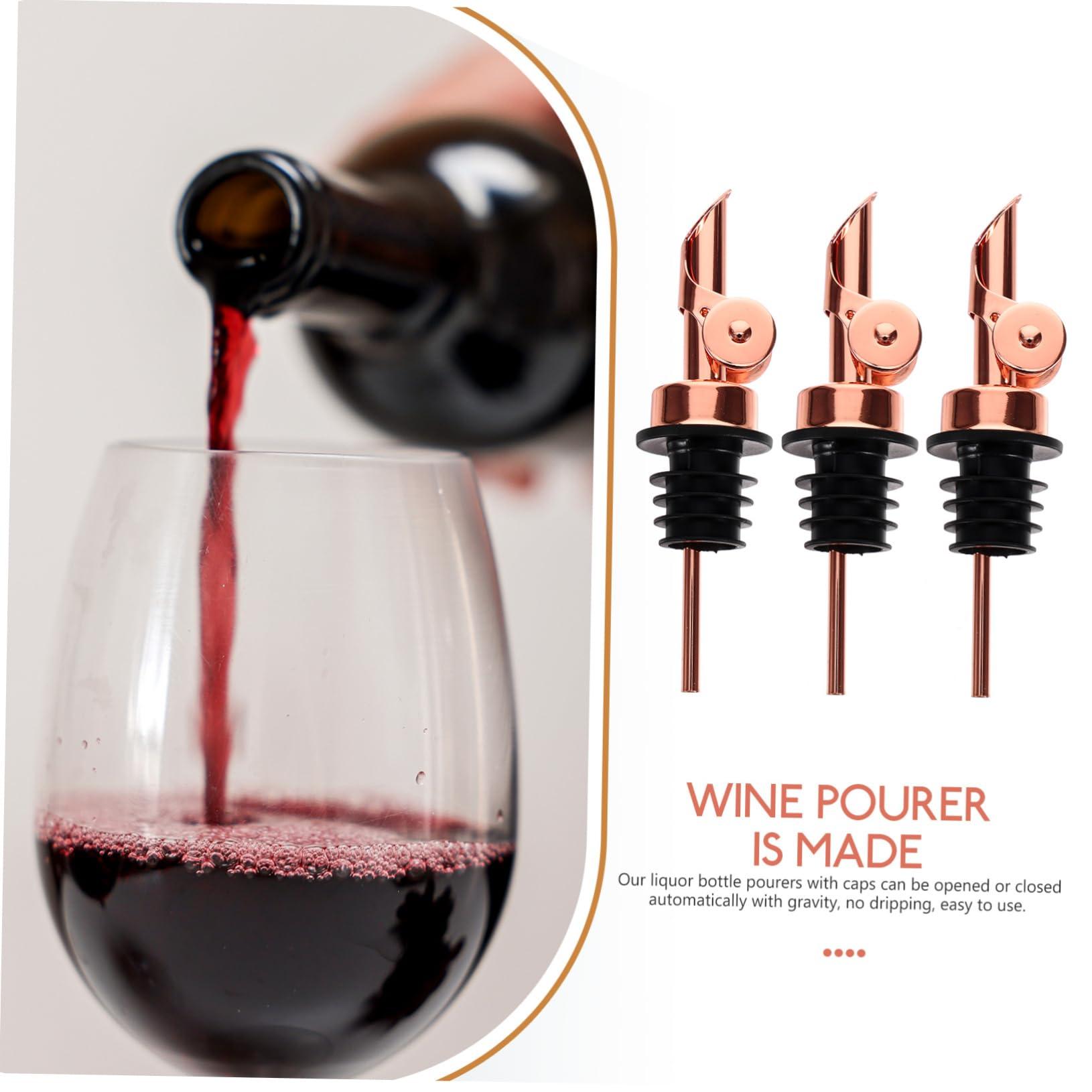 DECHOUS DECHOUS 1 Set Household Pour Spouts Olive Oil Cleaning Brush Portable Pour Spouts Oil Dispenser Spout Bottle Pourers for Spirits Kitchen Supplies Stainless Steel Oil Pourer