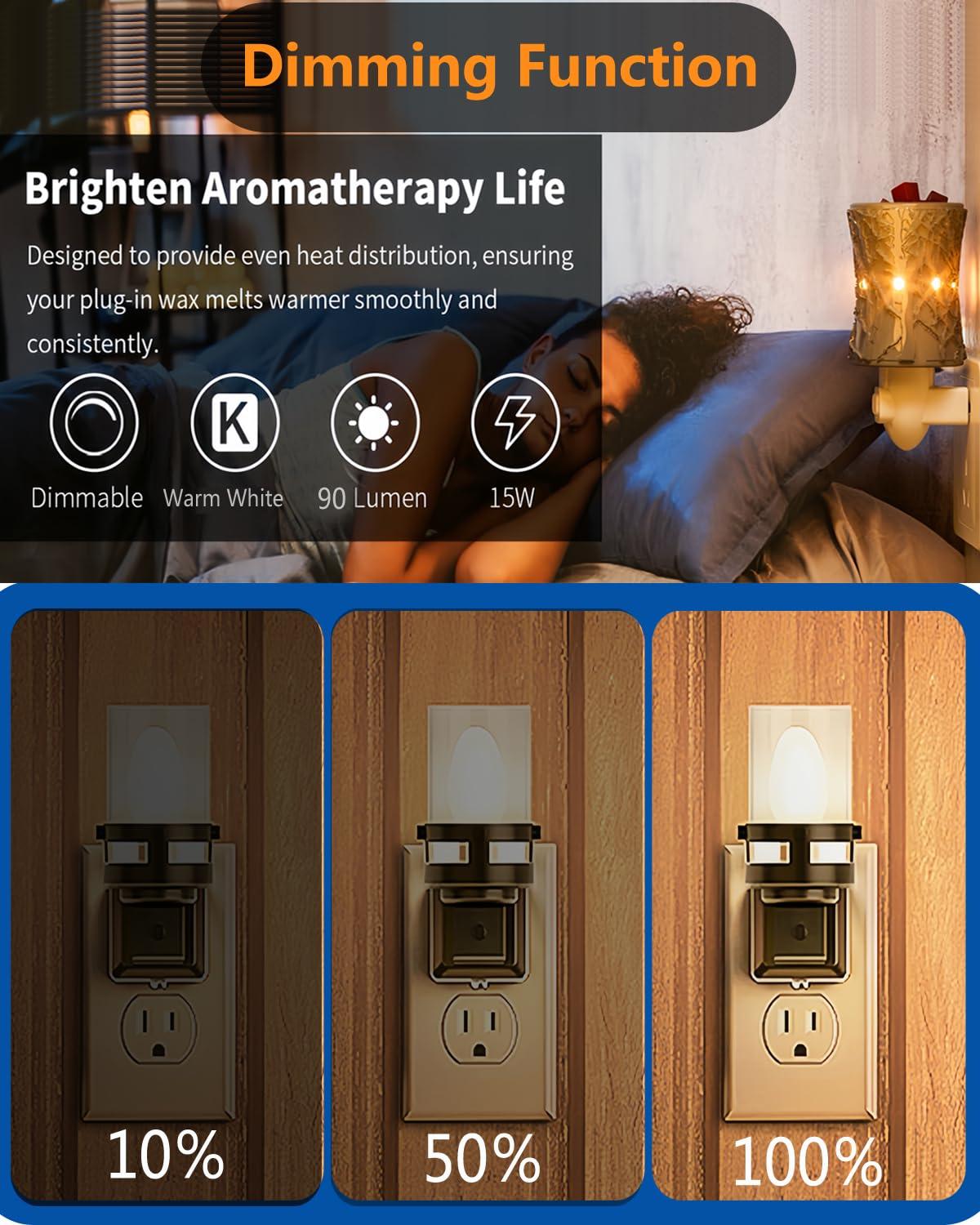 Snnalosses Snnalosses Wax Warmer Bulbs-15 Watt Bulbs for Scentsy Wax Warmer- C7 Replacement Bulbs for Plug in Wax Diffuser,Salt Lamp Bulbs for Himalayan Salt Lamp,Dimmable- Warm White,15 Packs