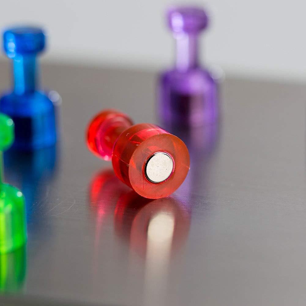 Officemate Officemate Push pin Magnets, Assorted Translucent, 0.75\" Diameter x 0.38\"h, 10/Pack