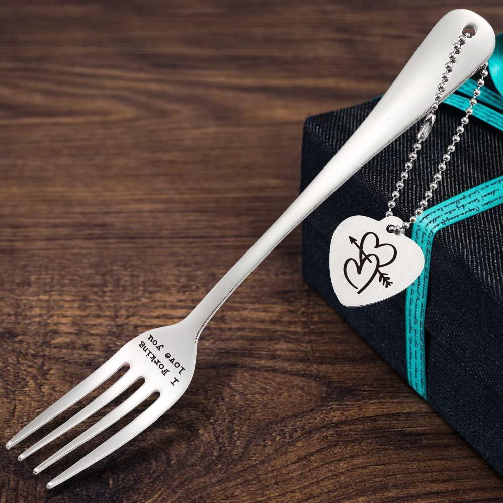 FOUGSTA Anniversary Fork Gift for Him, Her, Men, Valentine\'s Day Fork for Him, Husband, Funny Fork Gifts for Men, Husband, Boyfriend,Cute Fork Gifts for Women,Men, Fork Gifts Funny [FOOFORK3]