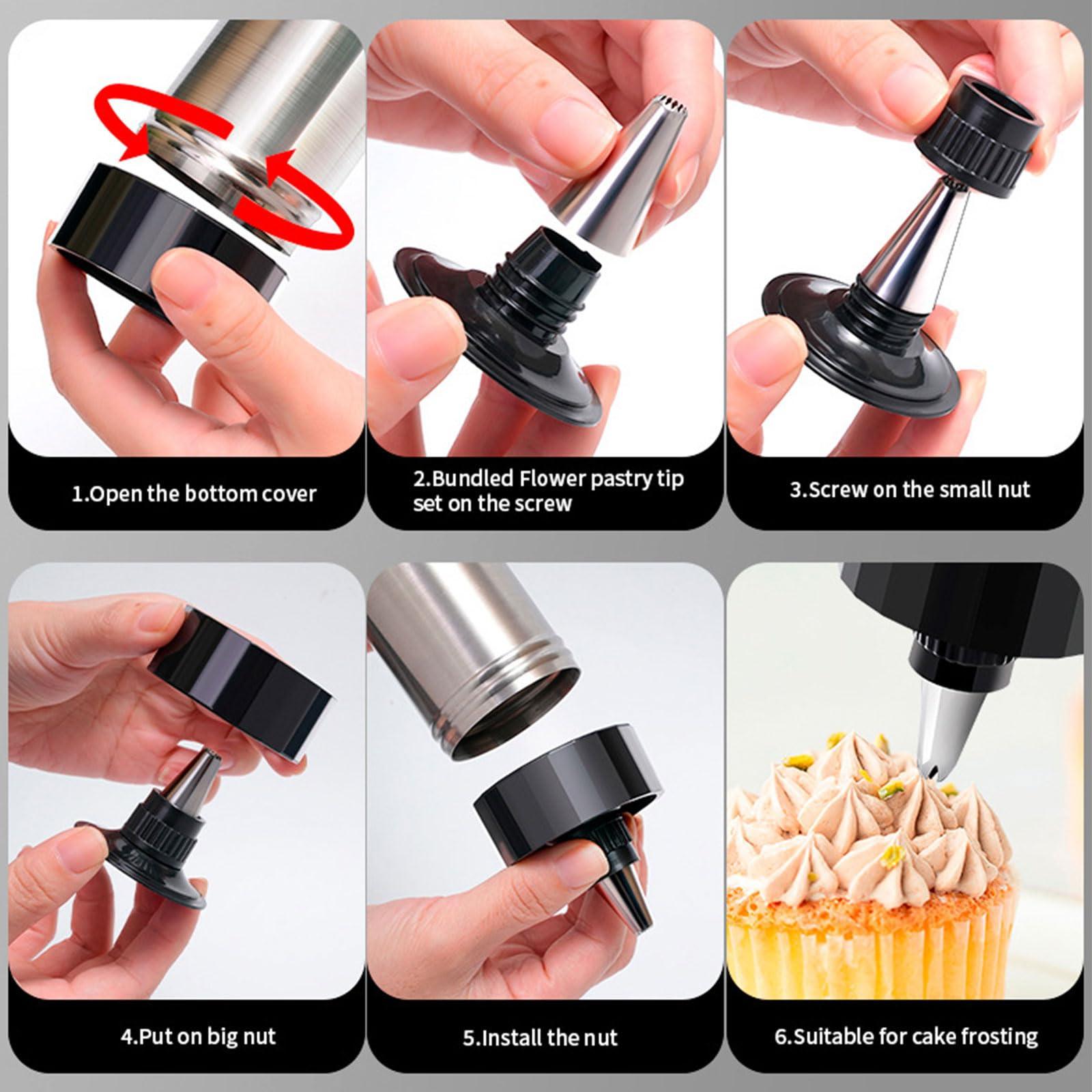 Muyoka Cookie Press Stainless Steel Cookie Maker Machine with 13 Discs and 8 Icing Tips Reusable Cookie Maker Kitchen Baking Tool for Cookie Making