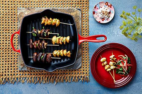 Le Creuset Le Creuset Enameled Cast Iron Signature Square Skillet Grill, 10.25", Cerise