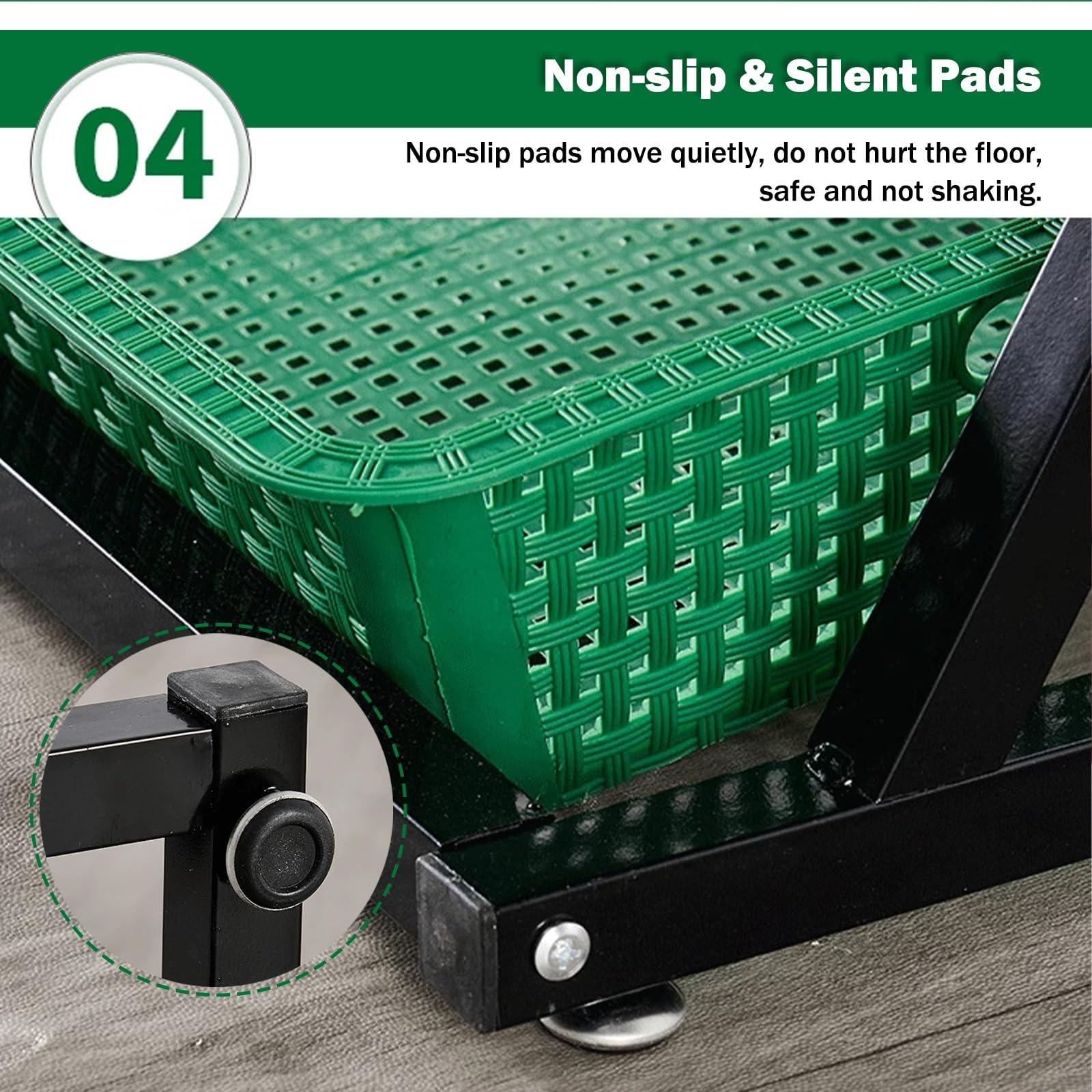 ZJKXJH 4 5 Tier Commercial Supermarket Fruit Rack Vegetable Shelf, Large Capacity Snack Storage Basket for Pantry/ Retail Store/ Market, Kitchen Potato Onion Produce Organizer(Green,4tier-47x14x47in/120x35x1